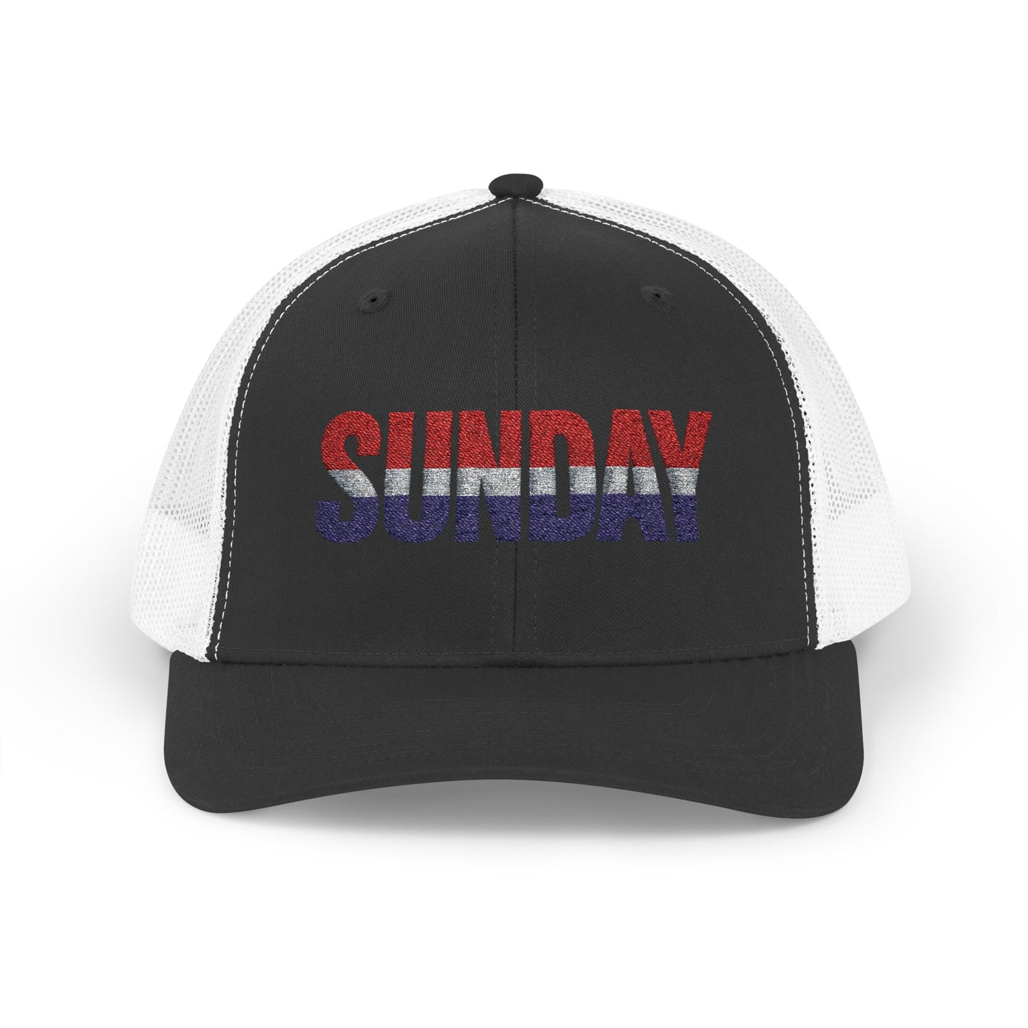 Sunday Snapback – Red, White & Blue Trucker Hat | Bold Patriotic Golf Cap for Summer & Streetwear Style