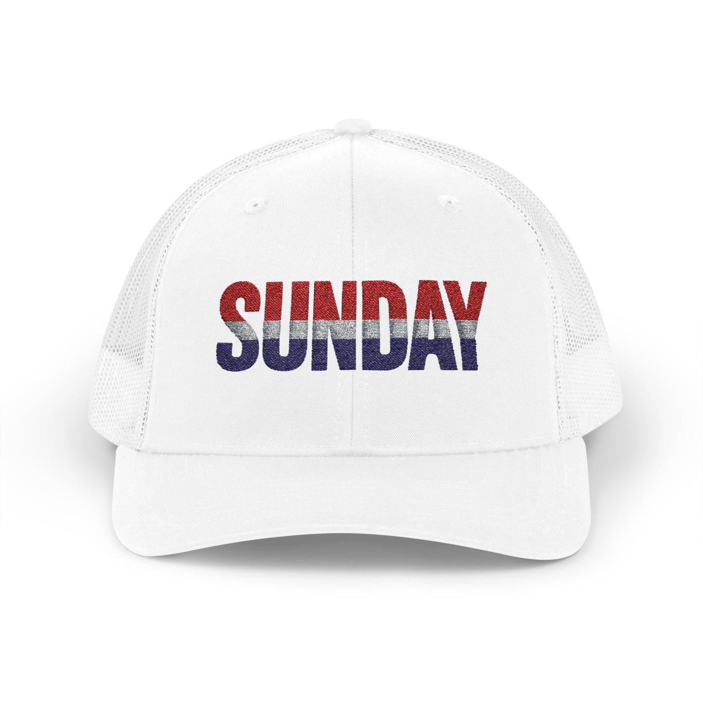 Sunday Snapback – Red, White & Blue Trucker Hat | Bold Patriotic Golf Cap for Summer & Streetwear Style