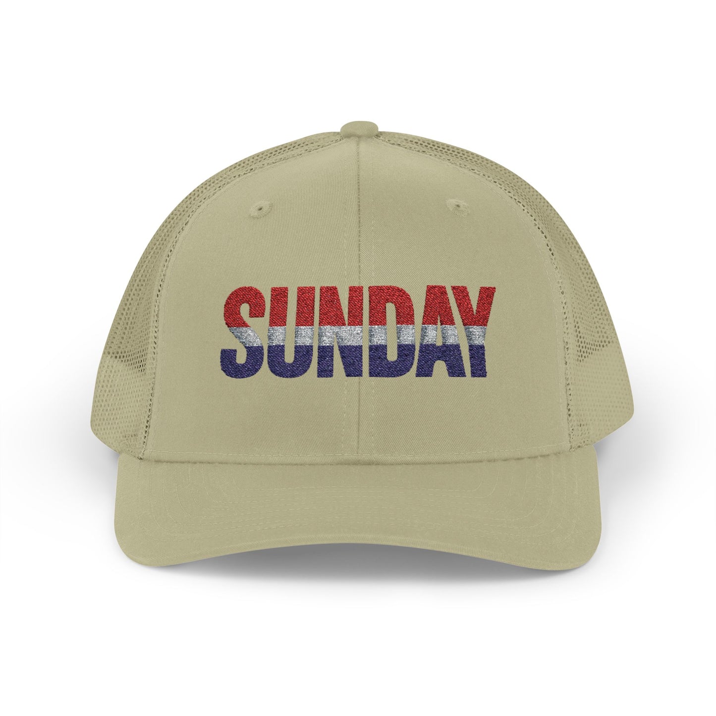 Sunday Snapback – Red, White & Blue Trucker Hat | Bold Patriotic Golf Cap for Summer & Streetwear Style