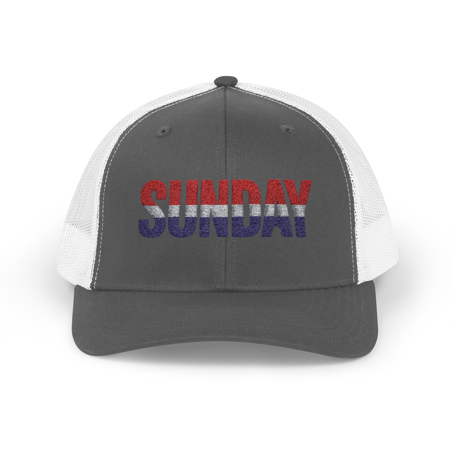 Sunday Snapback – Red, White & Blue Trucker Hat | Bold Patriotic Golf Cap for Summer & Streetwear Style