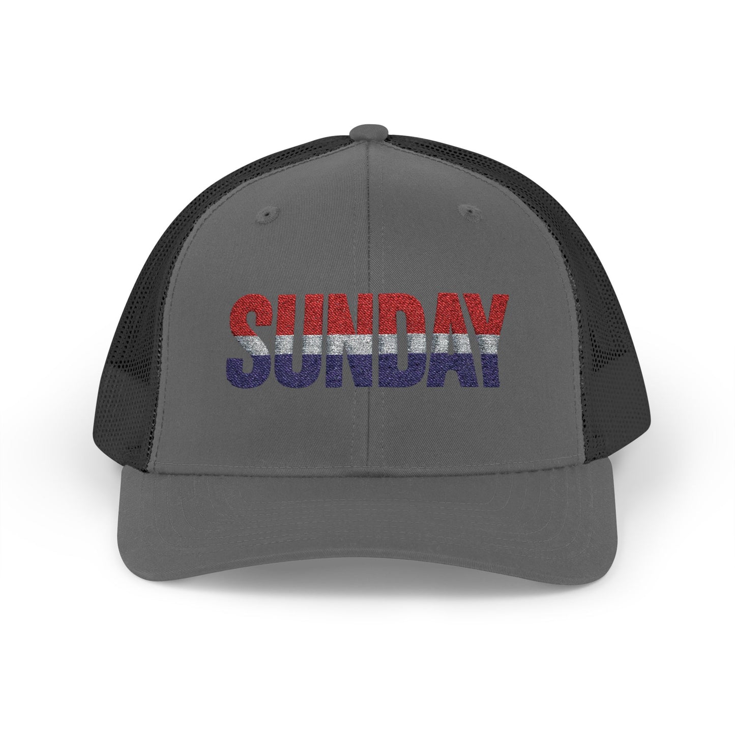 Sunday Snapback – Red, White & Blue Trucker Hat | Bold Patriotic Golf Cap for Summer & Streetwear Style