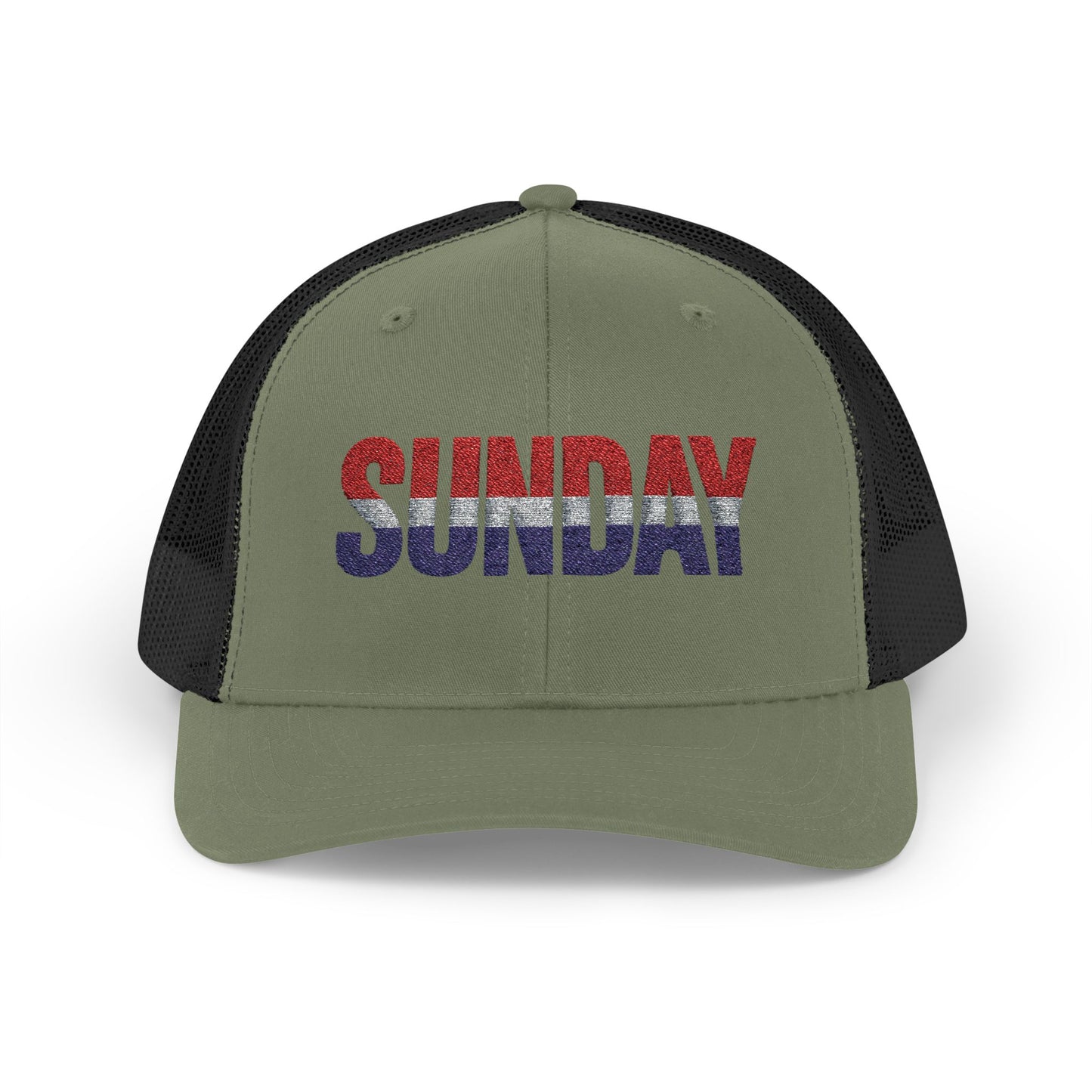 Sunday Snapback – Red, White & Blue Trucker Hat | Bold Patriotic Golf Cap for Summer & Streetwear Style
