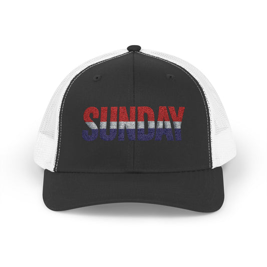 Sunday Snapback – Red, White & Blue Trucker Hat | Bold Patriotic Golf Cap for Summer & Streetwear Style