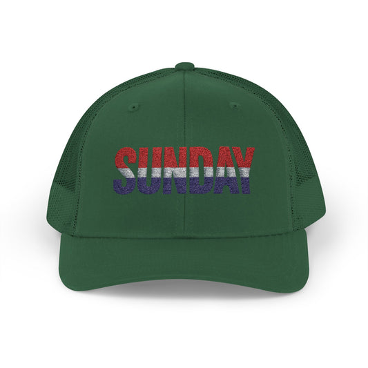 Sunday Snapback – Red, White & Blue Trucker Hat | Bold Patriotic Golf Cap for Summer & Streetwear Style