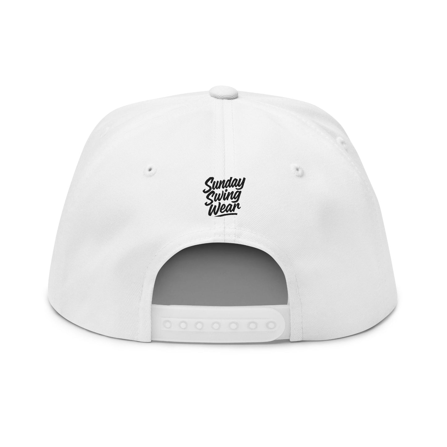 Move With Purpose | White Flat Bill Hat with Royal Blue Embroidery