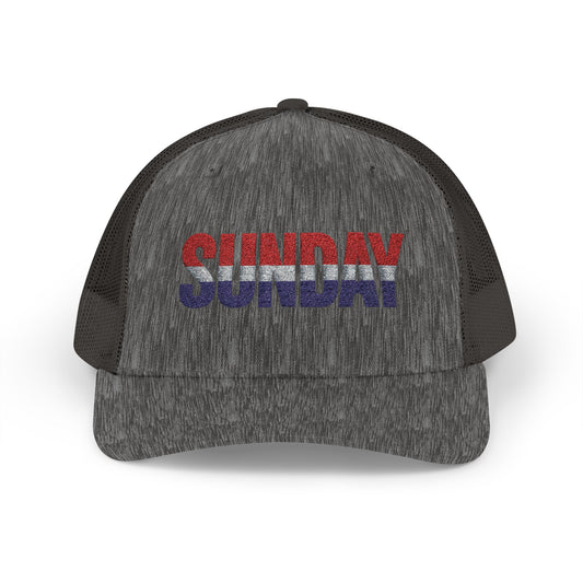 Sunday Snapback – Red, White & Blue Trucker Hat | Bold Patriotic Golf Cap for Summer & Streetwear Style