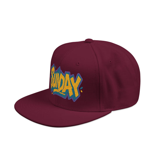 SUNDAY Graffiti Snapback | Bold Flat Bill Statement Hat in Street-Inspired Style