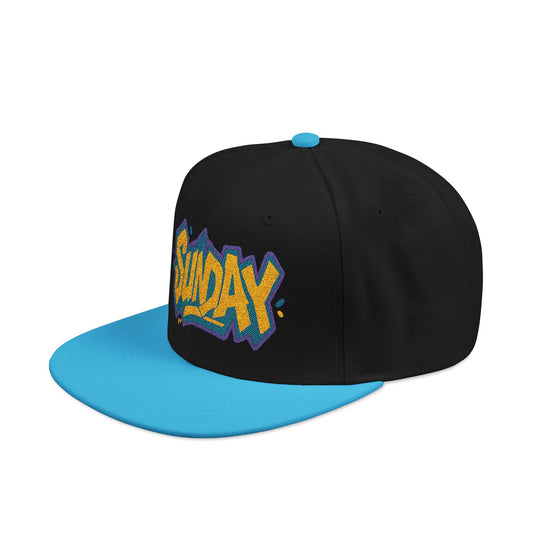 SUNDAY Graffiti Snapback | Bold Flat Bill Statement Hat in Street-Inspired Style