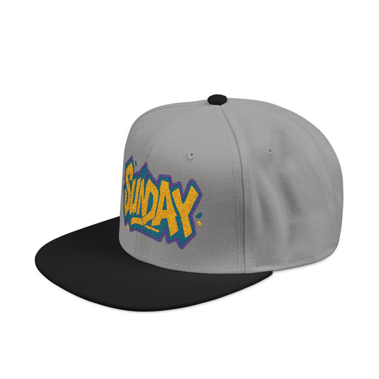 SUNDAY Graffiti Snapback | Bold Flat Bill Statement Hat in Street-Inspired Style