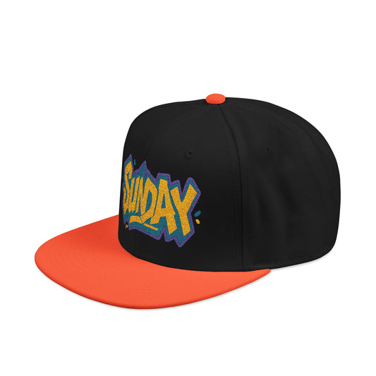 SUNDAY Graffiti Snapback | Bold Flat Bill Statement Hat in Street-Inspired Style