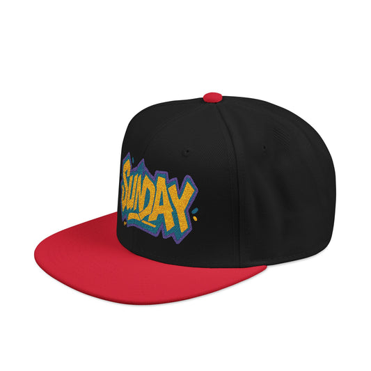 SUNDAY Graffiti Snapback | Bold Flat Bill Statement Hat in Street-Inspired Style