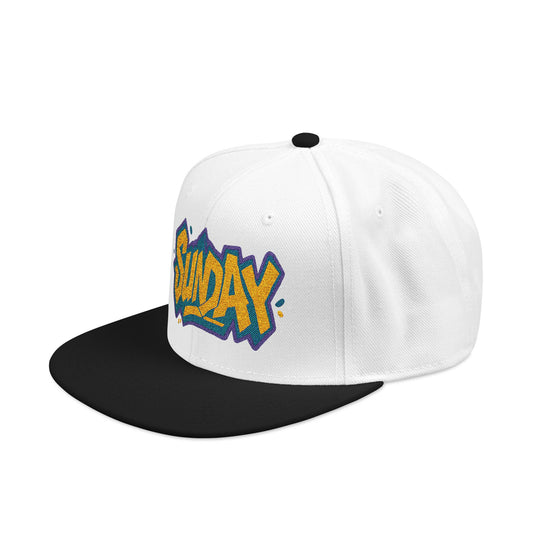 SUNDAY Graffiti Snapback | Bold Flat Bill Statement Hat in Street-Inspired Style