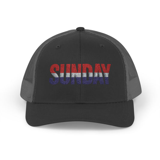 Sunday Snapback – Red, White & Blue Trucker Hat | Bold Patriotic Golf Cap for Summer & Streetwear Style