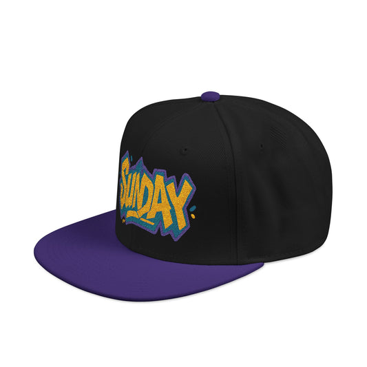 SUNDAY Graffiti Snapback | Bold Flat Bill Statement Hat in Street-Inspired Style