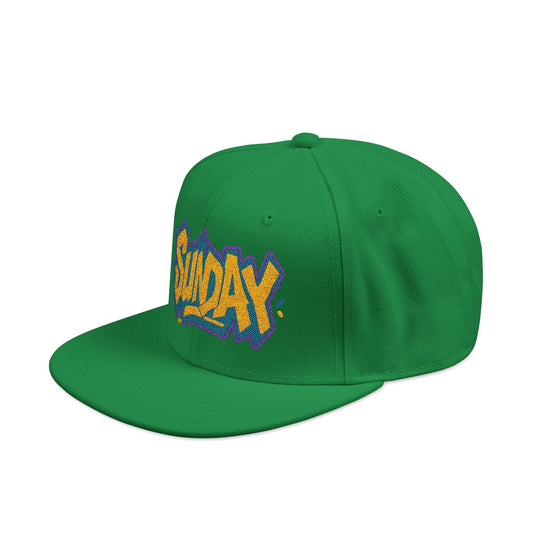 SUNDAY Graffiti Snapback | Bold Flat Bill Statement Hat in Street-Inspired Style