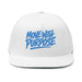 Move With Purpose | White Flat Bill Hat with Royal Blue Embroidery