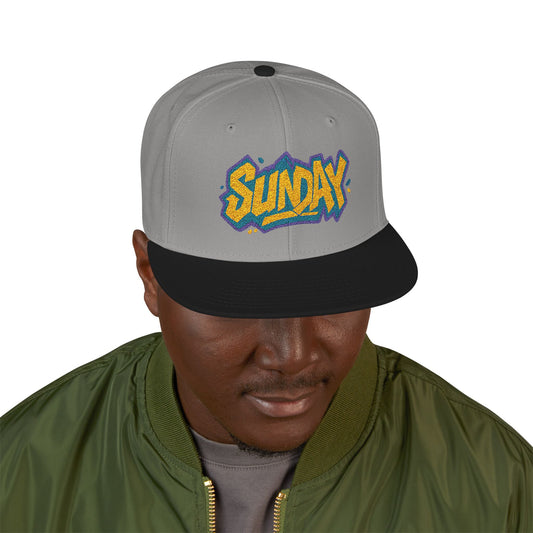 SUNDAY Graffiti Snapback | Bold Flat Bill Statement Hat in Street-Inspired Style