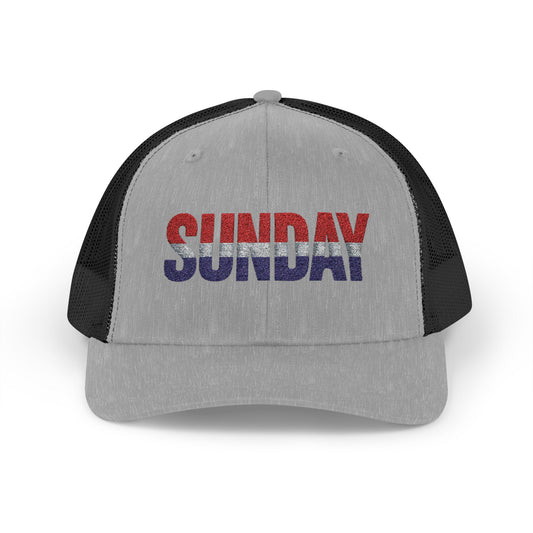Sunday Snapback – Red, White & Blue Trucker Hat | Bold Patriotic Golf Cap for Summer & Streetwear Style