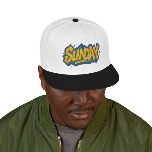 SUNDAY Graffiti Snapback | Bold Flat Bill Statement Hat in Street-Inspired Style