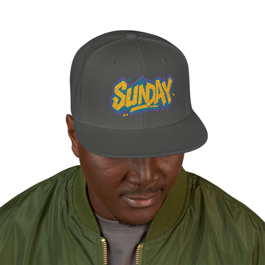 SUNDAY Graffiti Snapback | Bold Flat Bill Statement Hat in Street-Inspired Style