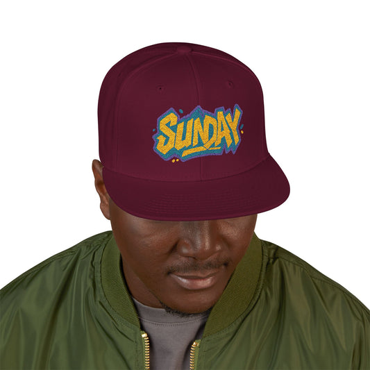 SUNDAY Graffiti Snapback | Bold Flat Bill Statement Hat in Street-Inspired Style