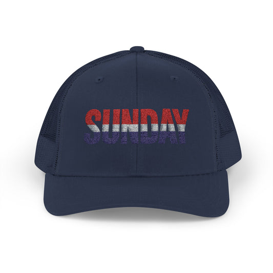 Sunday Snapback – Red, White & Blue Trucker Hat | Bold Patriotic Golf Cap for Summer & Streetwear Style