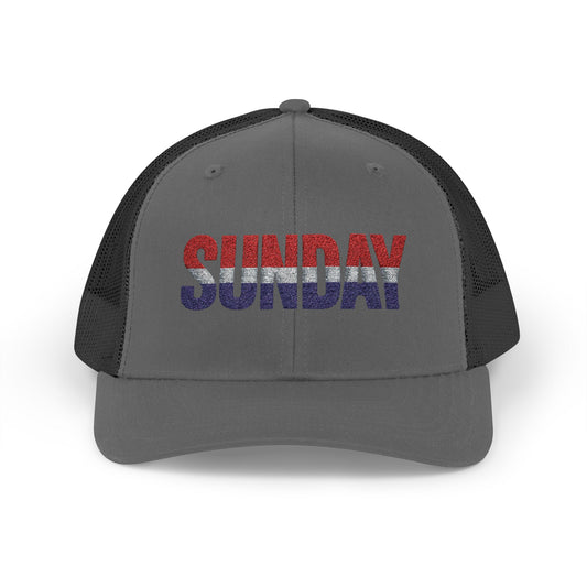 Sunday Snapback – Red, White & Blue Trucker Hat | Bold Patriotic Golf Cap for Summer & Streetwear Style