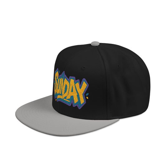 SUNDAY Graffiti Snapback | Bold Flat Bill Statement Hat in Street-Inspired Style
