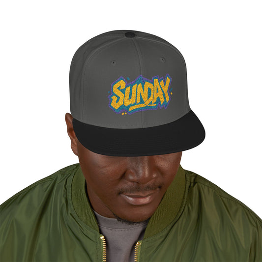 SUNDAY Graffiti Snapback | Bold Flat Bill Statement Hat in Street-Inspired Style