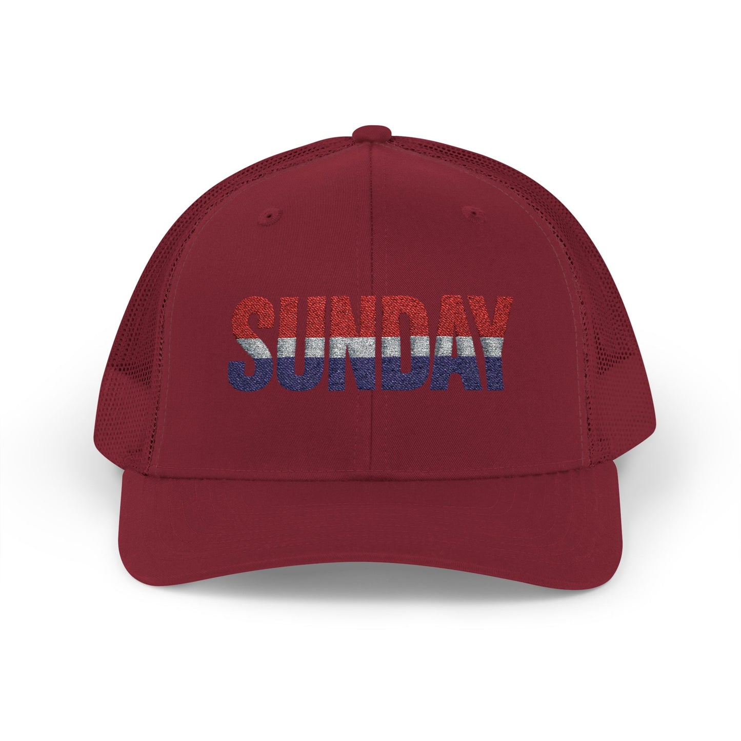 Sunday Snapback – Red, White & Blue Trucker Hat | Bold Patriotic Golf Cap for Summer & Streetwear Style