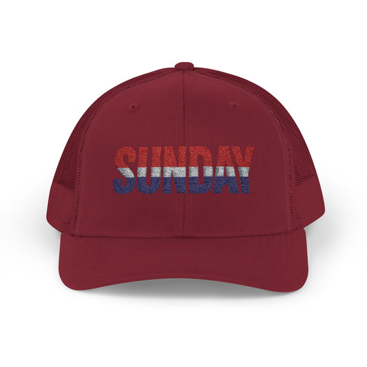 Sunday Snapback – Red, White & Blue Trucker Hat | Bold Patriotic Golf Cap for Summer & Streetwear Style