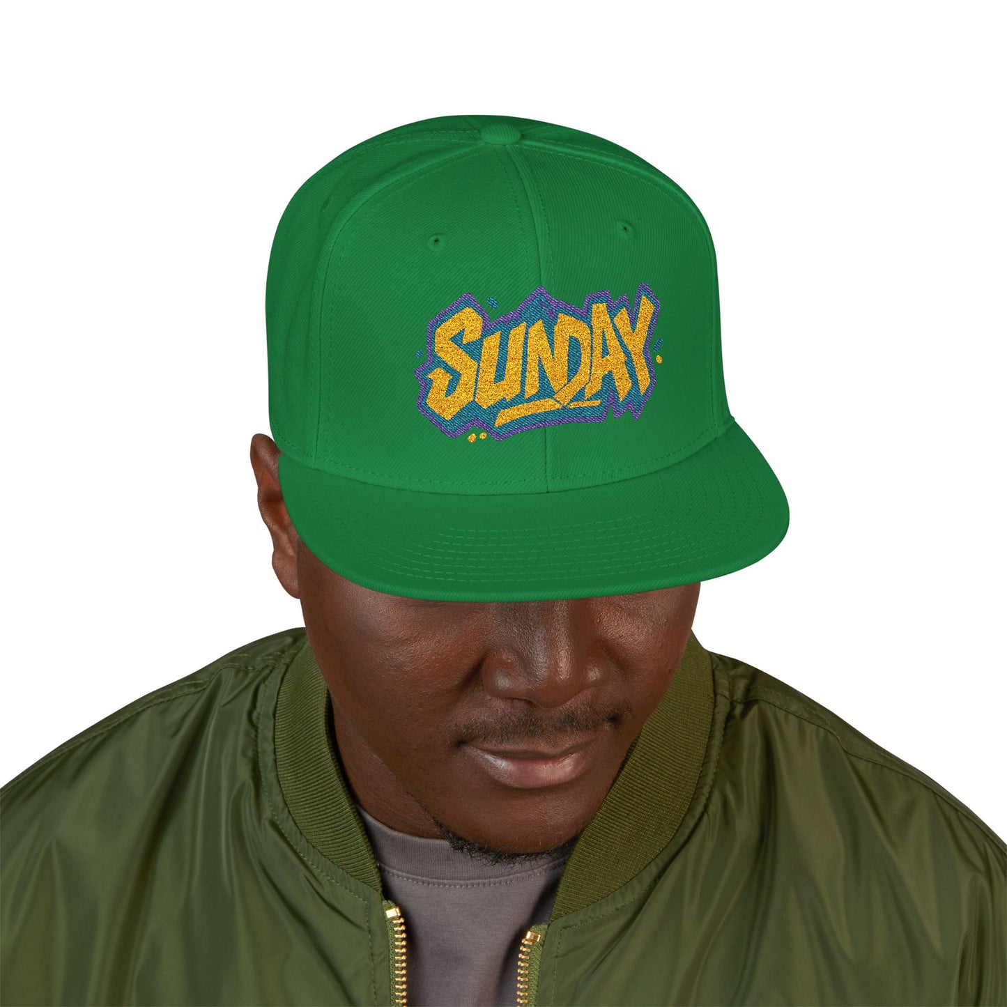 SUNDAY Graffiti Snapback | Bold Flat Bill Statement Hat in Street-Inspired Style