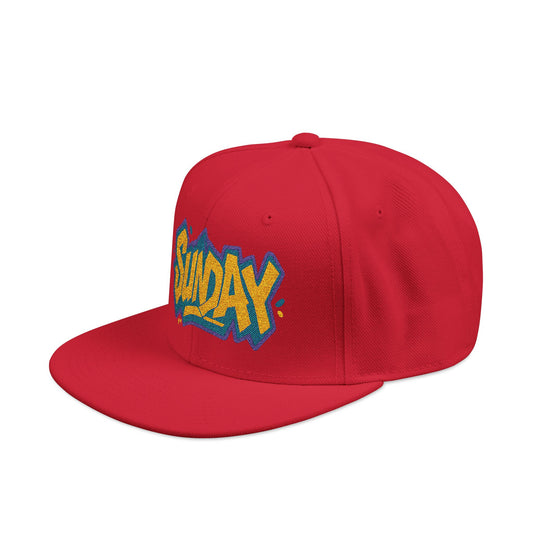 SUNDAY Graffiti Snapback | Bold Flat Bill Statement Hat in Street-Inspired Style